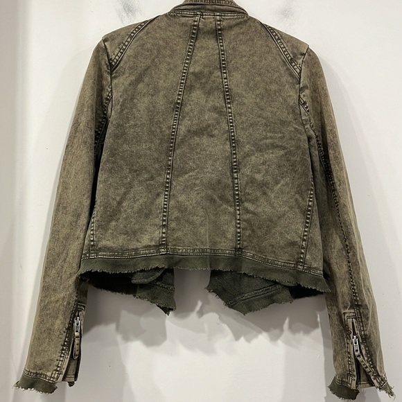 Free People Drape Collapsing Twill Moto Jacket In Olive Green size S - Picture 14 of 16